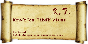 Kovács Tibériusz névjegykártya
